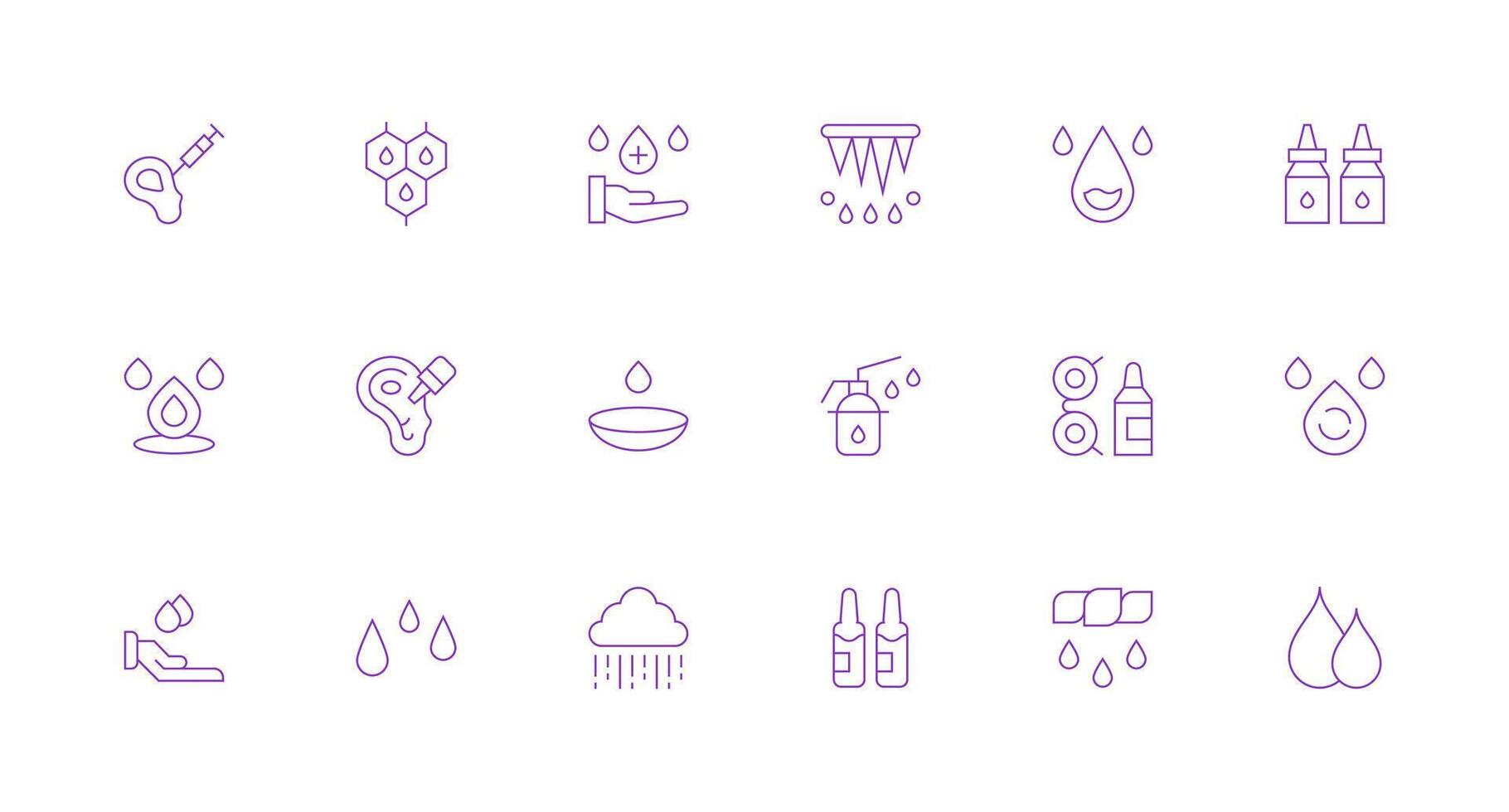 Drops featuring 18 Icons in Minimal Line Design Simplified Icon Pack for Visual Tools vector