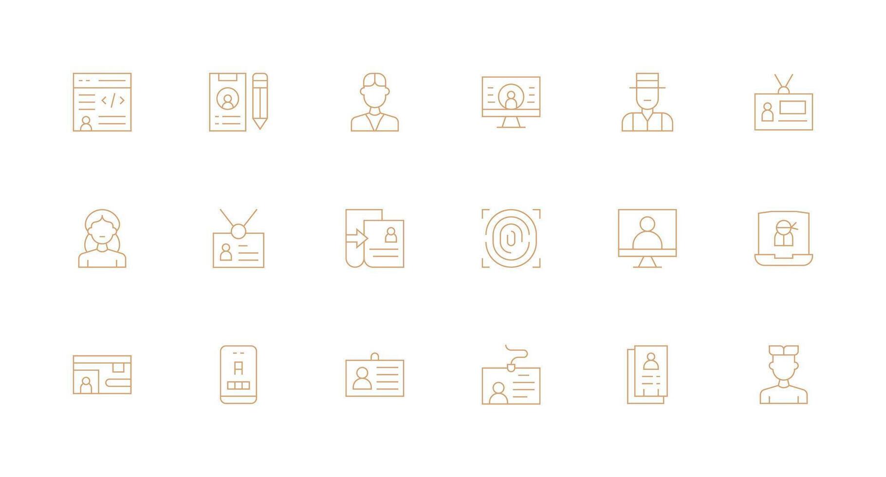 Personal Information featuring 18 Icons in Minimal Line Design Essential Icons for Rapid UI Building vector