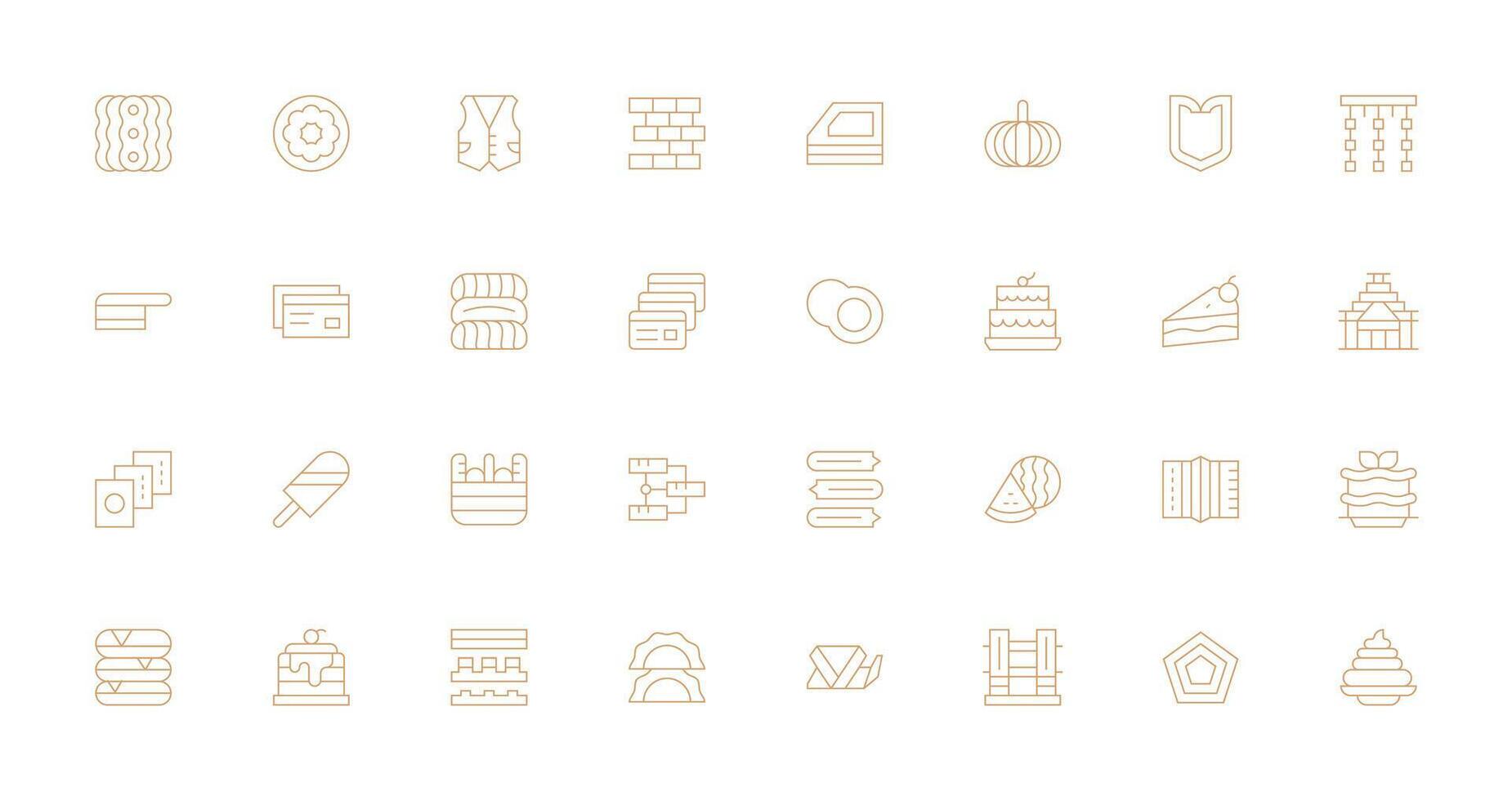 Layered Icon Set with 32 Thin Line Graphics Universal Icon Pack vector