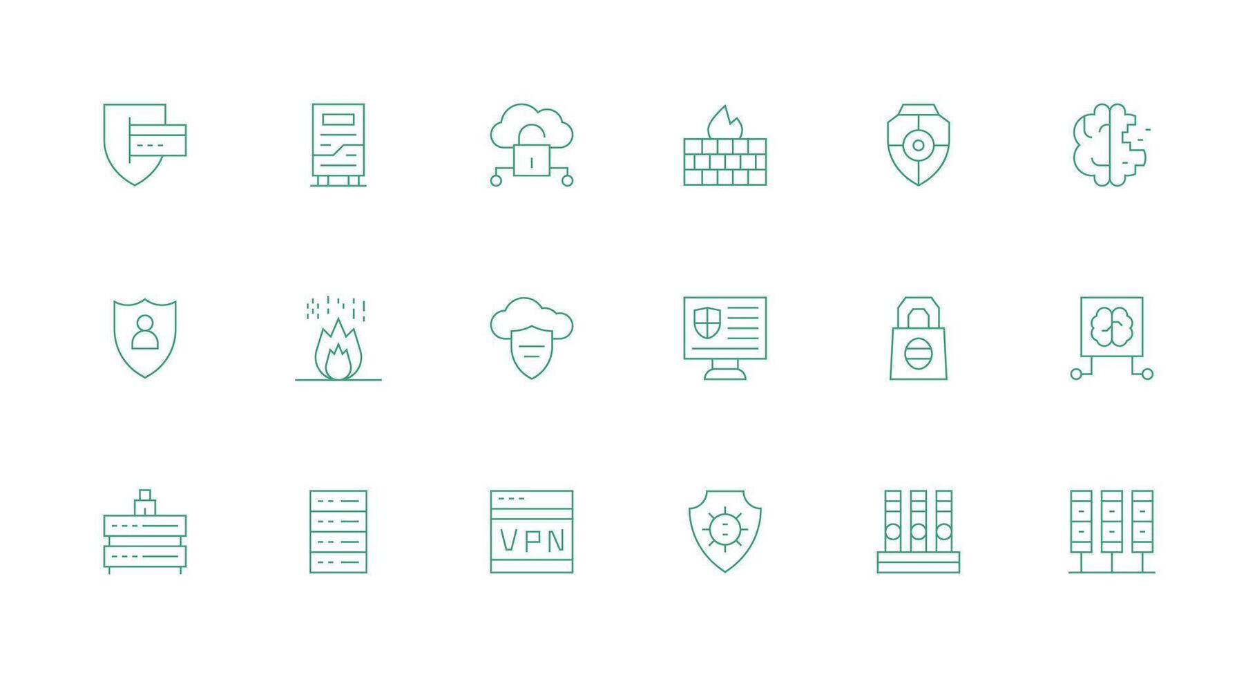 Cybersecurity featuring 18 Icons in Minimal Line Design Flexible Icon System for Web Interfaces vector