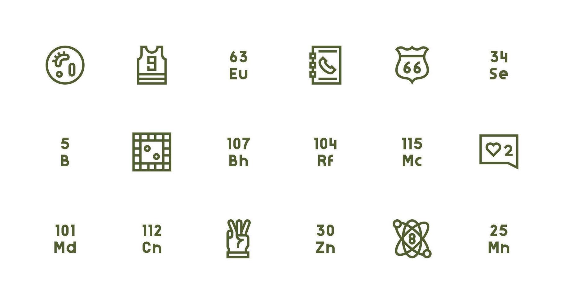 número diseño íconos presentando 18 en fuerte carrera línea estilo rápido acceso íconos para ui desarrollo vector