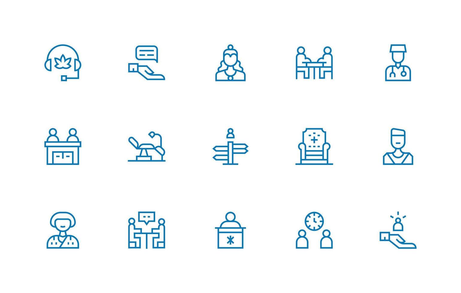 15 Regular Line Designs for Consultation Icons Clean Icon Collection for Web Use vector