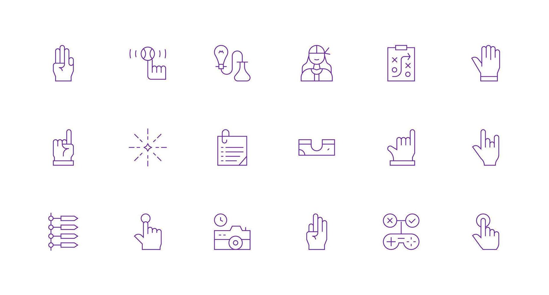 Minimal Line Icons from Action Set with 18 Vectors Web Icon Collection