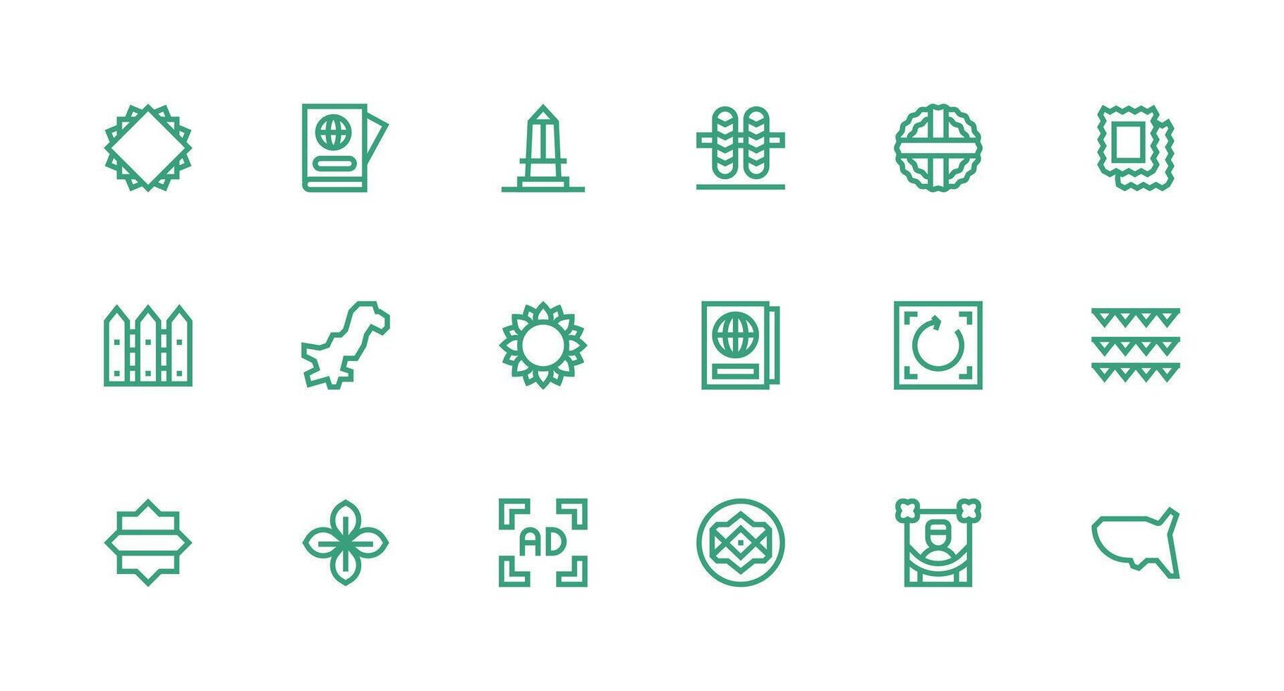 18 Icons for Border in Strong Stroke Line Format High-Resolution Icons for Any Platform vector