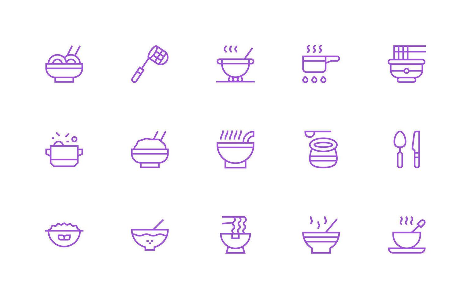 15 Regular Line Icons for Soup Graphics Simplified Icon Pack for Visual Tools vector