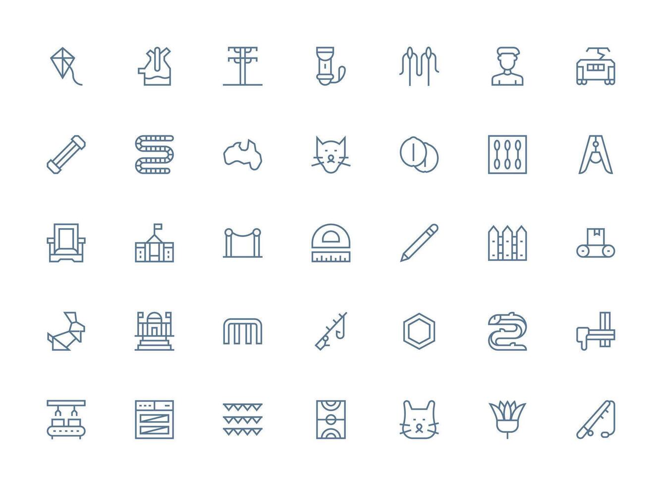 35 Regular Clean Line Icons for Line Graphics Full Icon Library for UI Designers vector