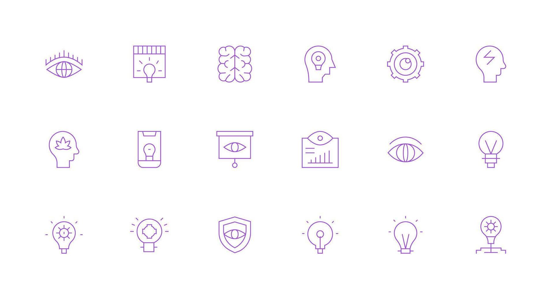 18 Minimal Line Style Icons from Insight Collection Minimal Icon Set for Interface Projects vector