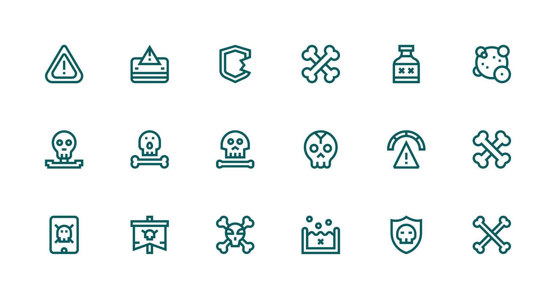 Strong Stroke Line Icons from Unsafe Set with 18 Vectors UI Icon Set