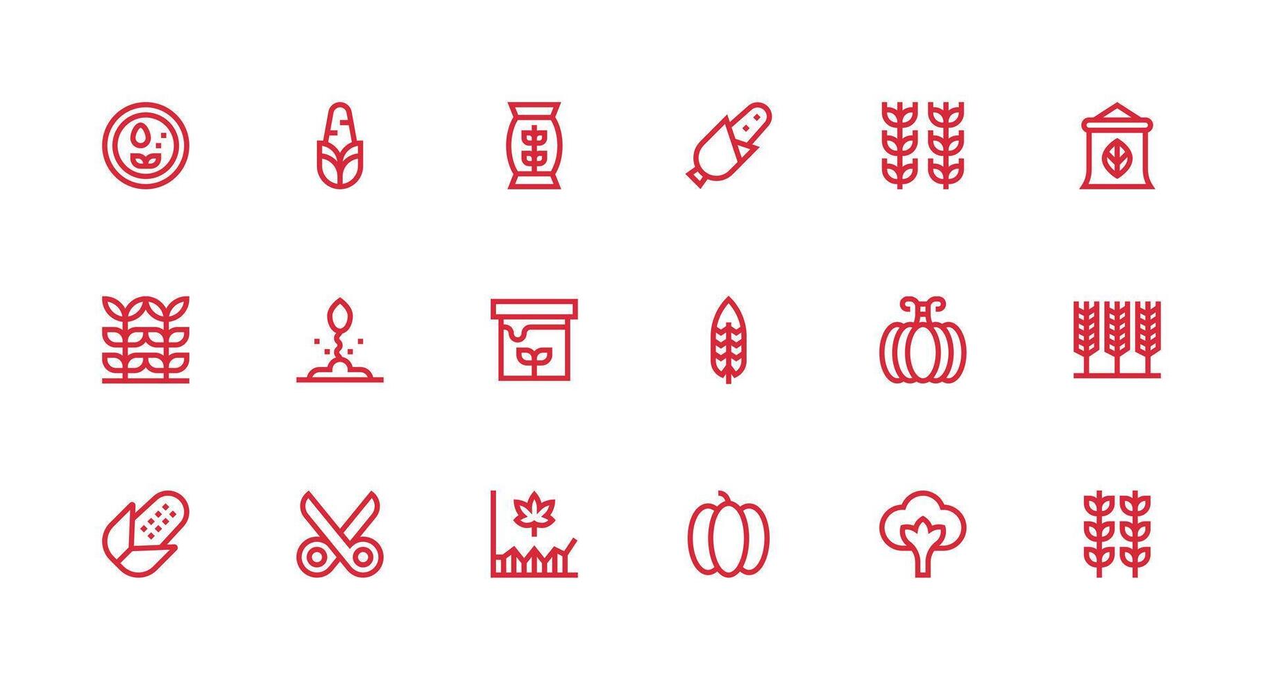 Crop Design Icons featuring 18 in Strong Stroke Line Style UI Icon Set vector