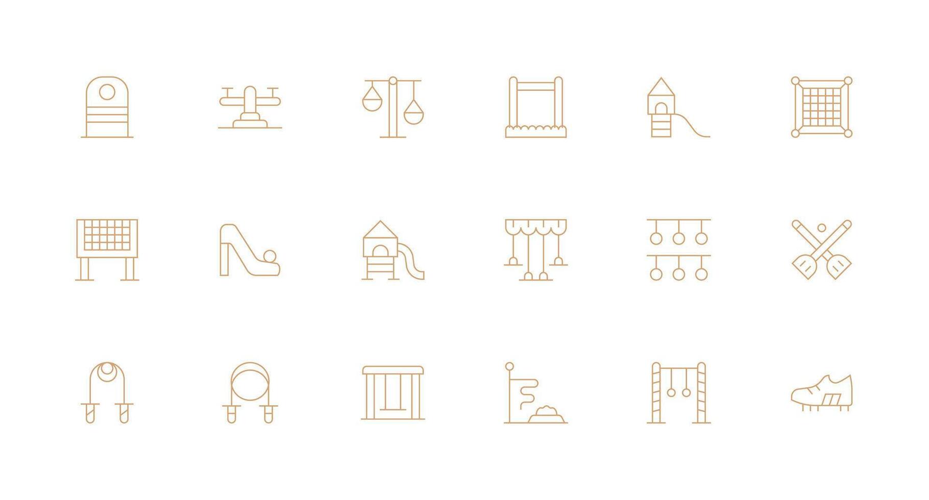 Playground featuring 18 Icons in Minimal Line Design UI Icon Set vector