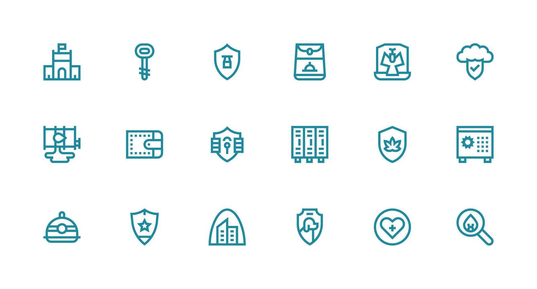 18 Strong Stroke Line Style Icons from Safe Collection Clean Icon Collection for Web Use vector