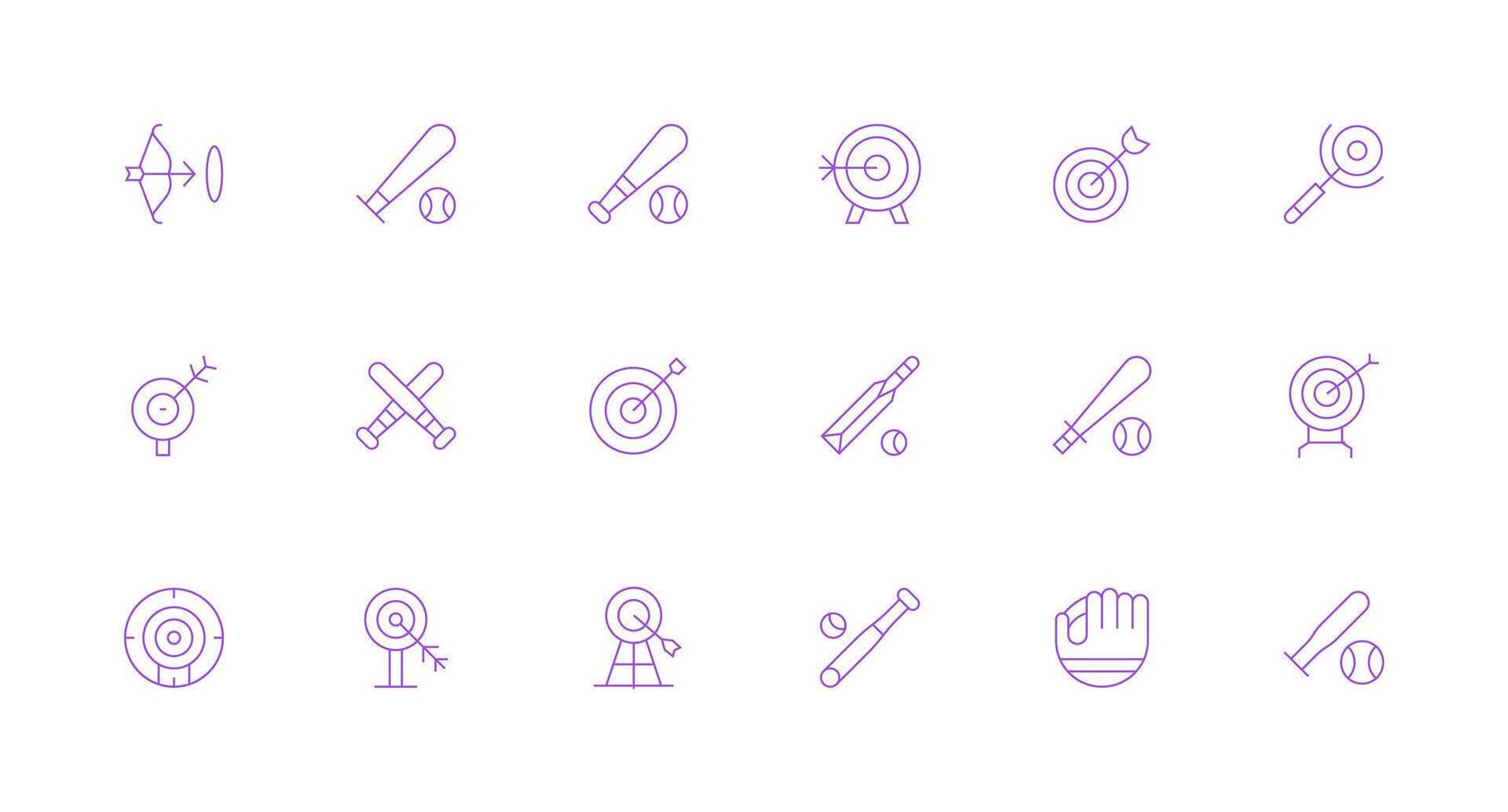 18 Minimal Line Style Icons from Hitting Collection Multi-Purpose Icon Set vector