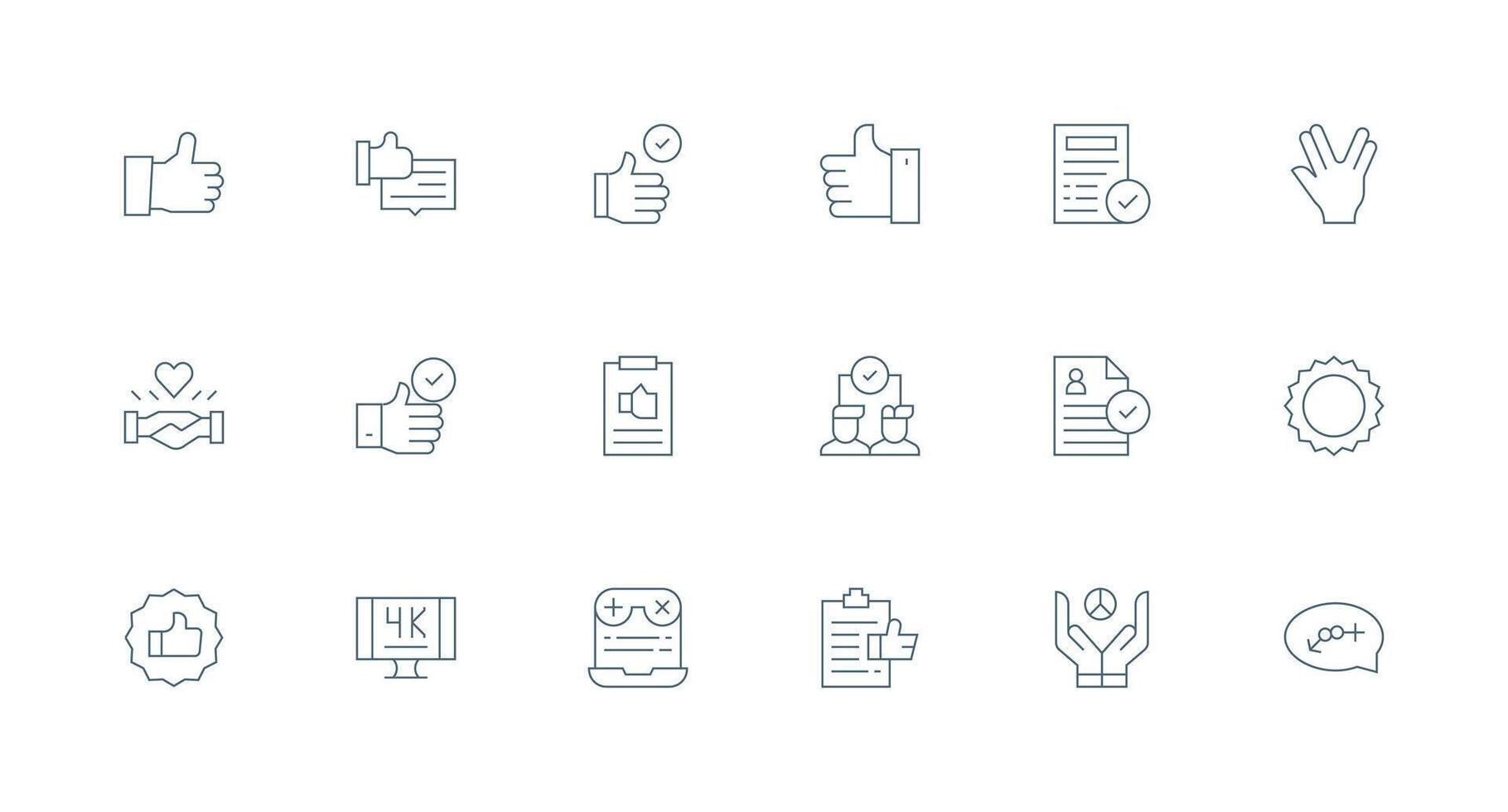 18 Minimal Line Icons for Acceptance Graphics Basic Icon Series vector