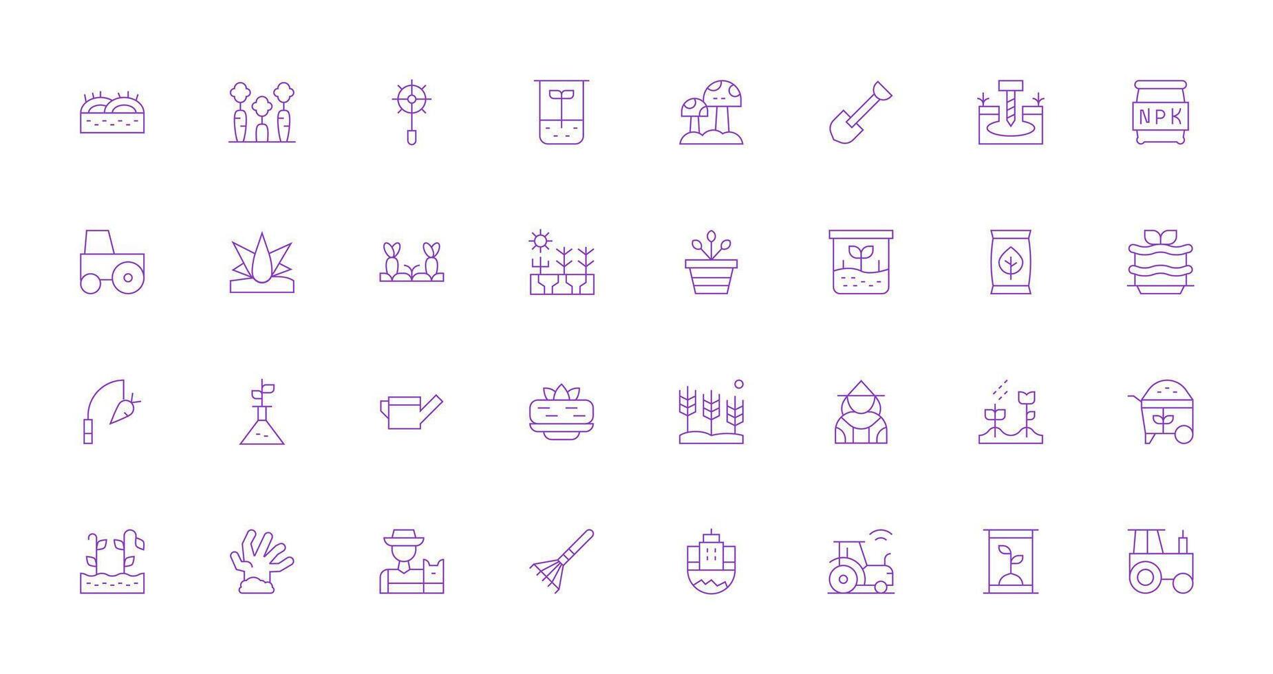 Thin Line Icons from Soil Set with 32 Vectors Flexible Icon System for Web Interfaces