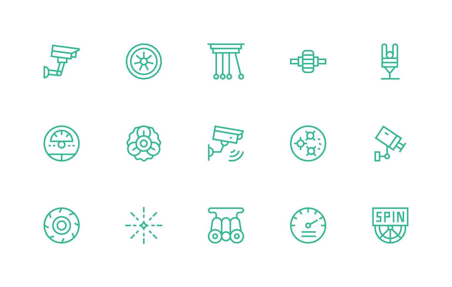 Motion Icon Set with 15 Regular Line Graphics Core Icon Collection for Daily Tasks vector