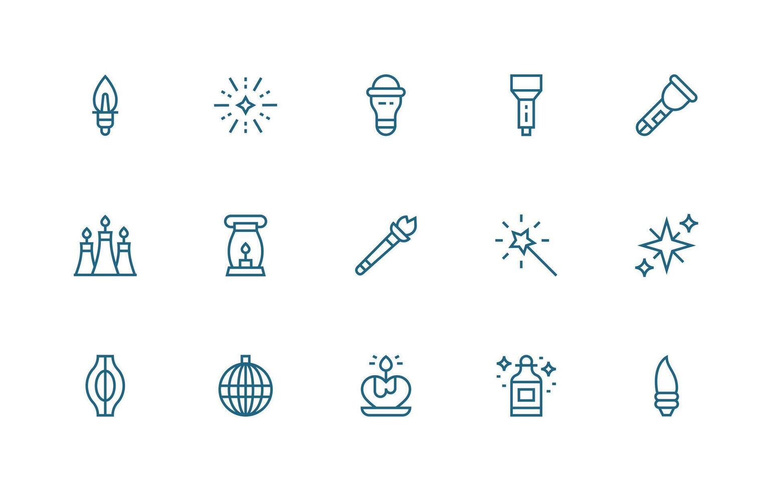 15 Regular Line Style Icons from Glow Collection All-Purpose Icon Design Pack vector