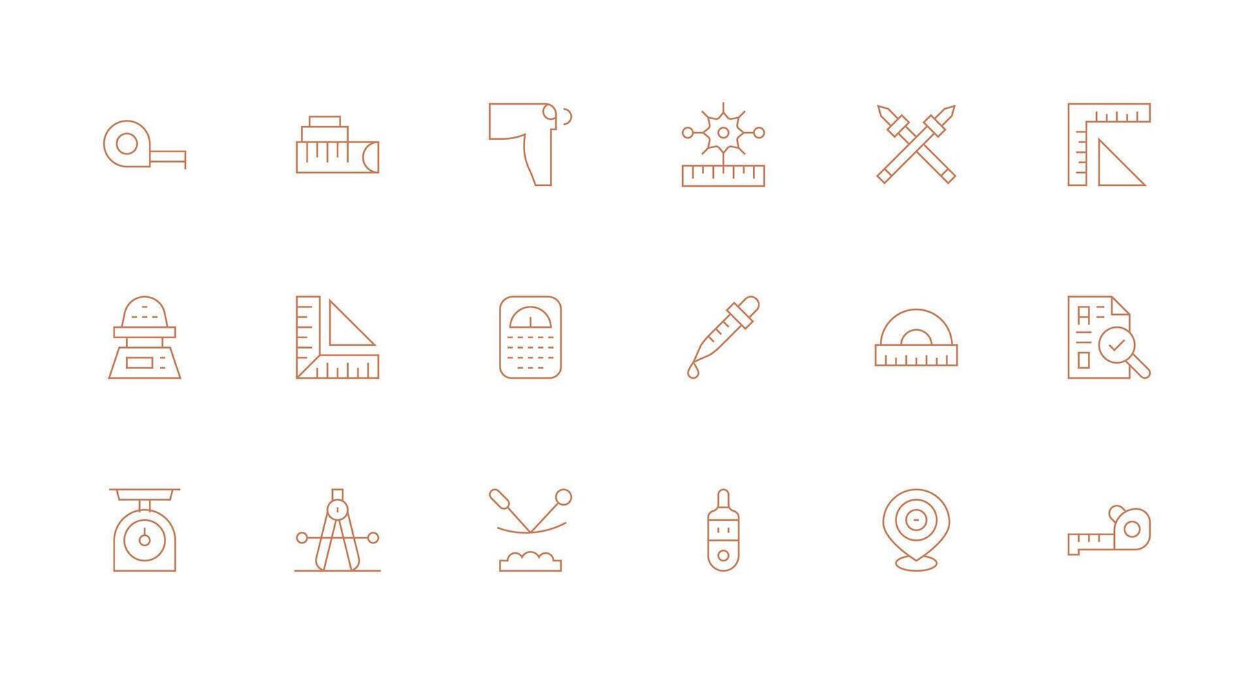 18 Icons for Accurate in Minimal Line Format Full Icon Library for UI Designers vector