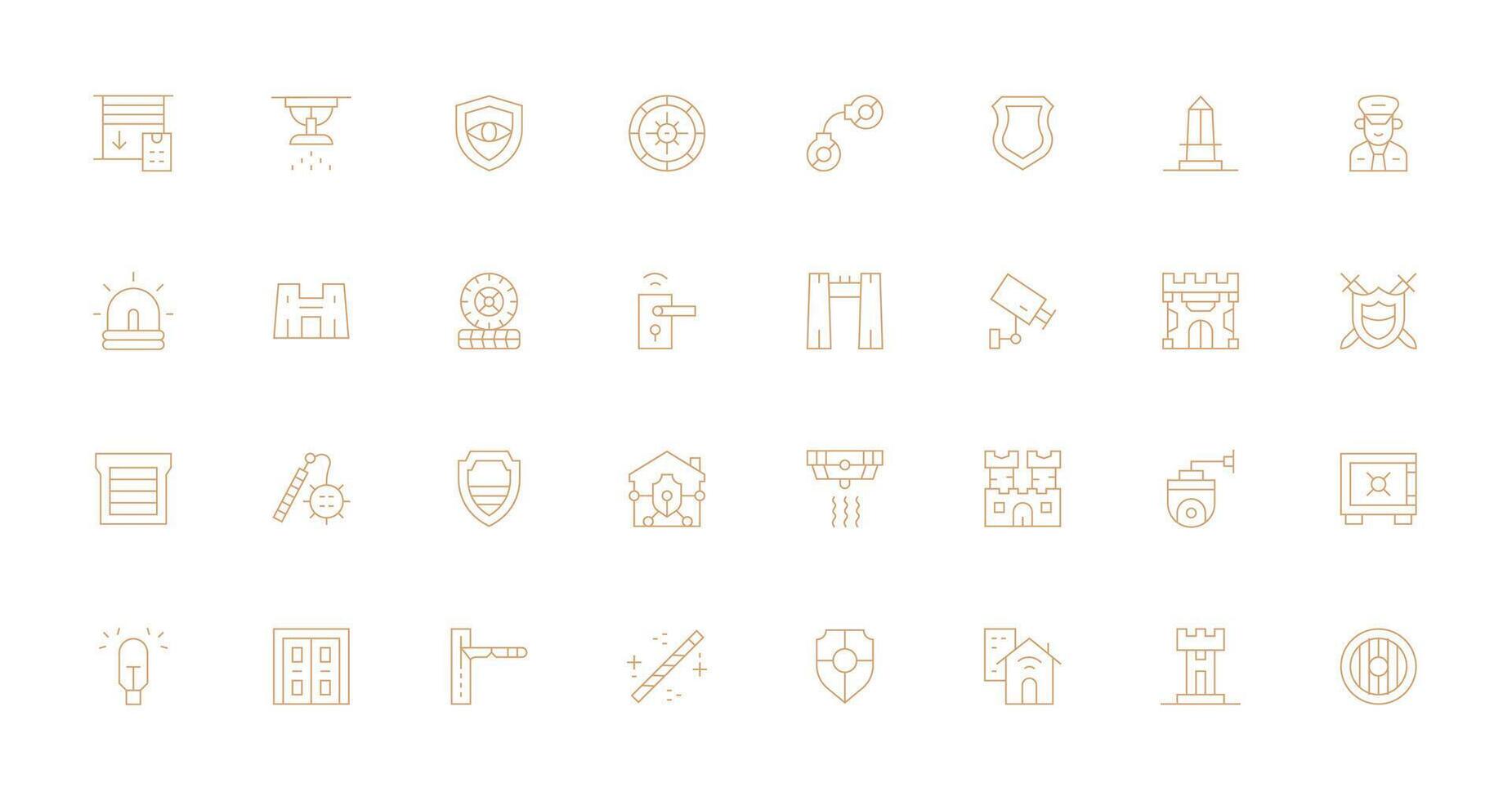 Security System Set with 32 Thin Line Icons Line Icon Collection vector
