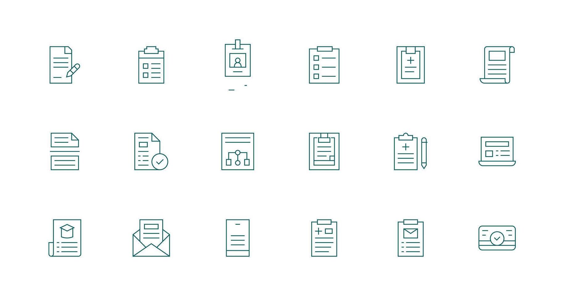 Form Icon Collection with 18 Minimal Line Designs All Device Compatible Icon Set vector