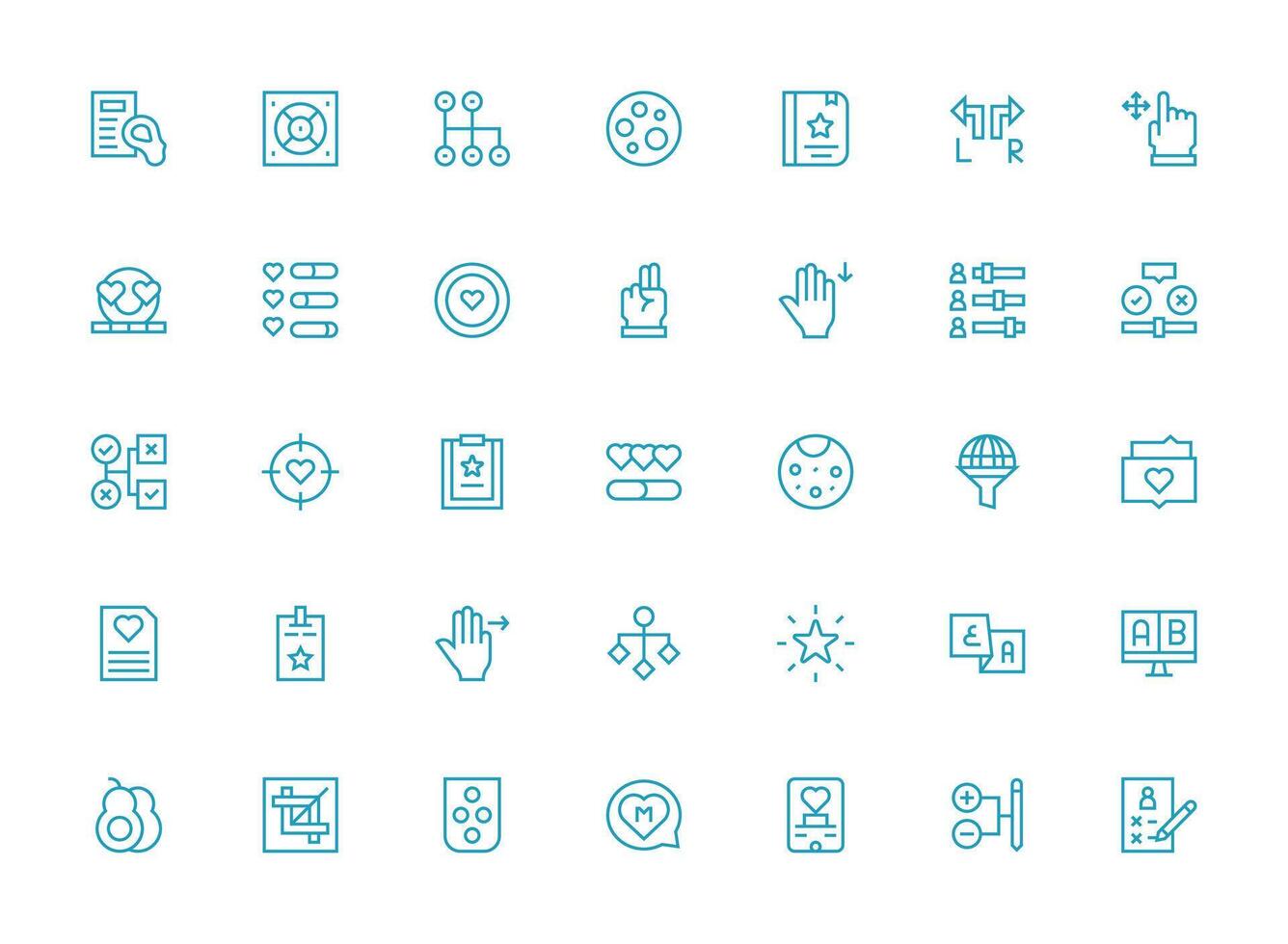 Regular Clean Line Icons from Selection Set with 35 Vectors Quick Access Icons for UI Development