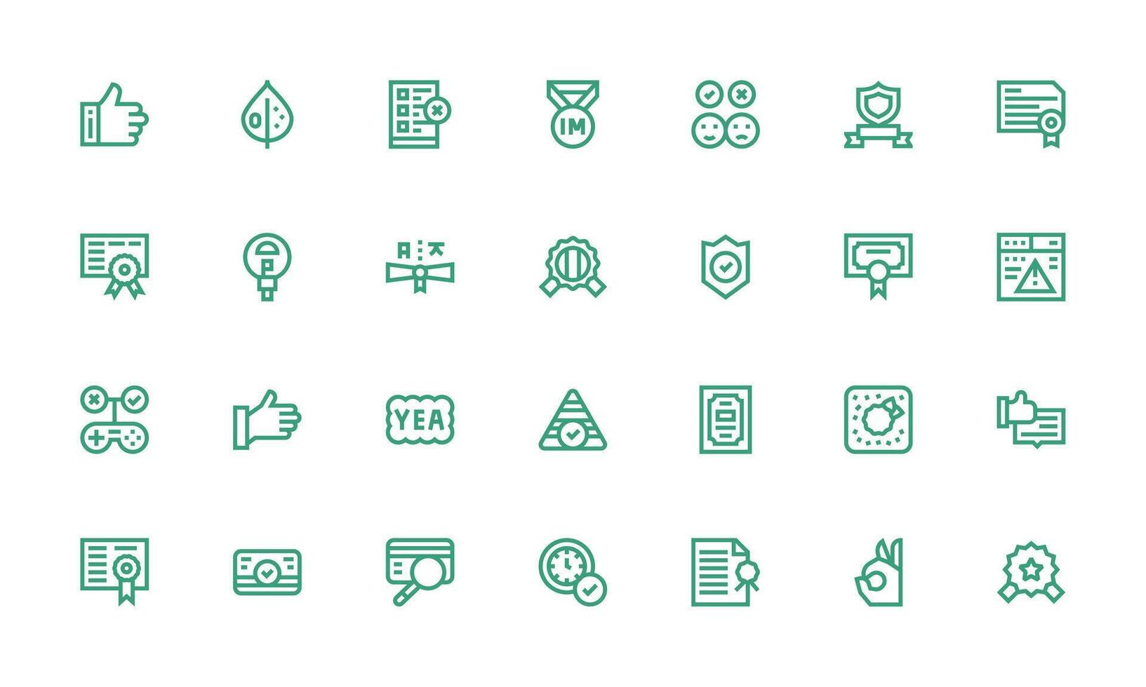 Validation Icon Set with 28 Bold Line Graphics Digital Icon Collection vector