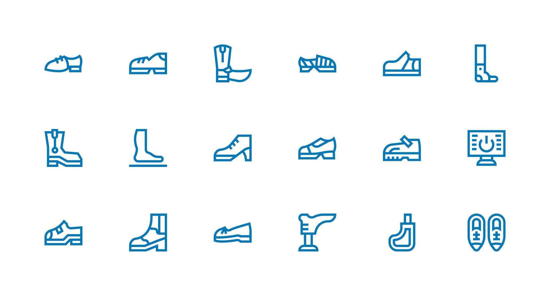 Strong Stroke Line Icons from Boot Set with 18 Vectors Reliable Icons for All Interfaces