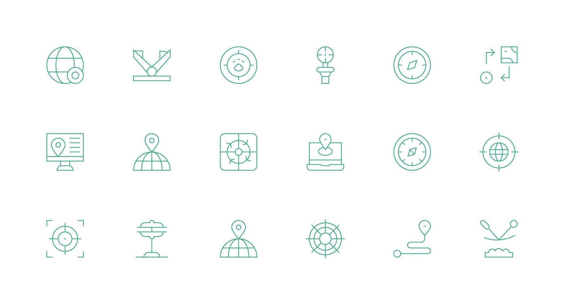 18 Icons for Positioning in Minimal Line Format Versatile Icon Collection for Designers vector