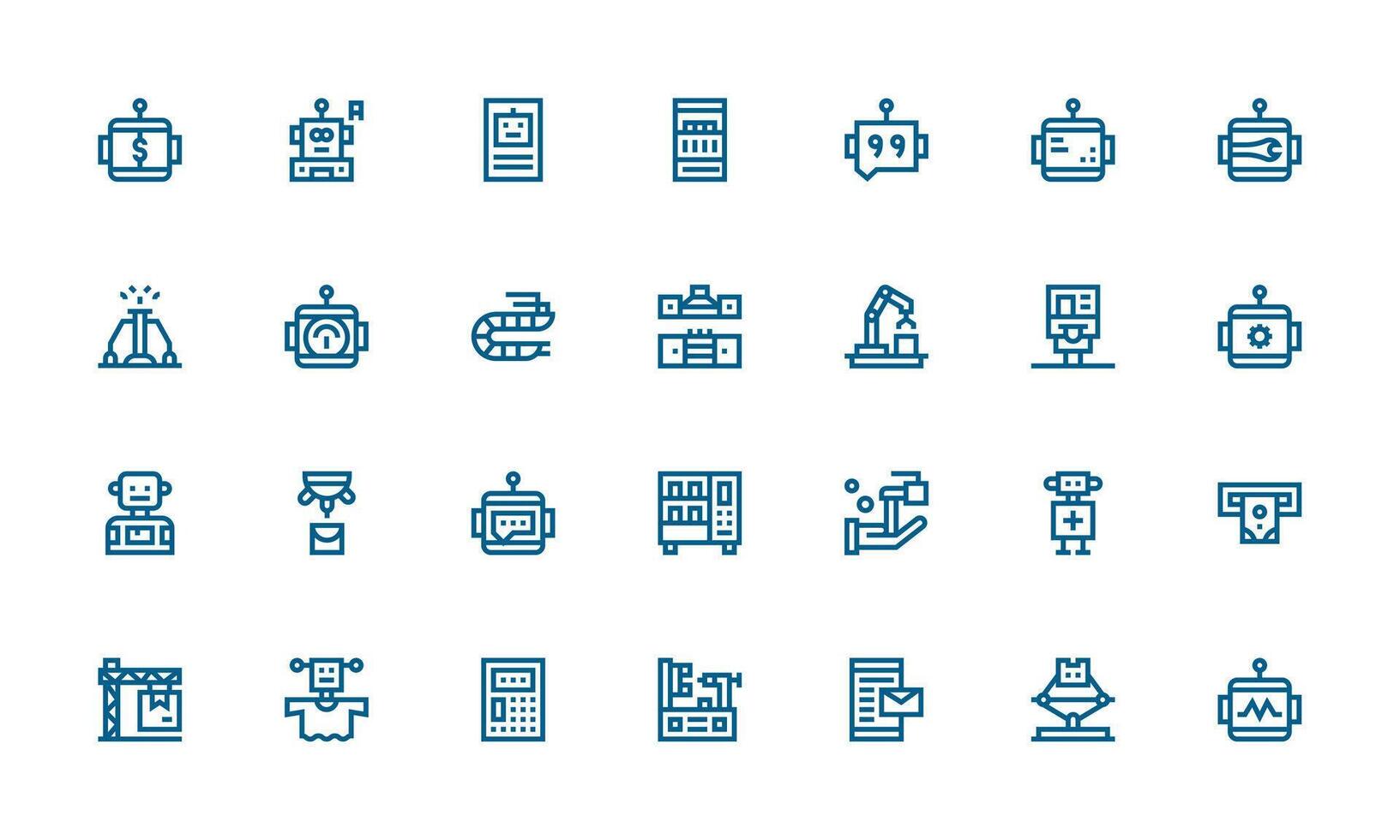 Automated including 28 Bold Line Illustrations Well-Structured Icons for Creative Use vector