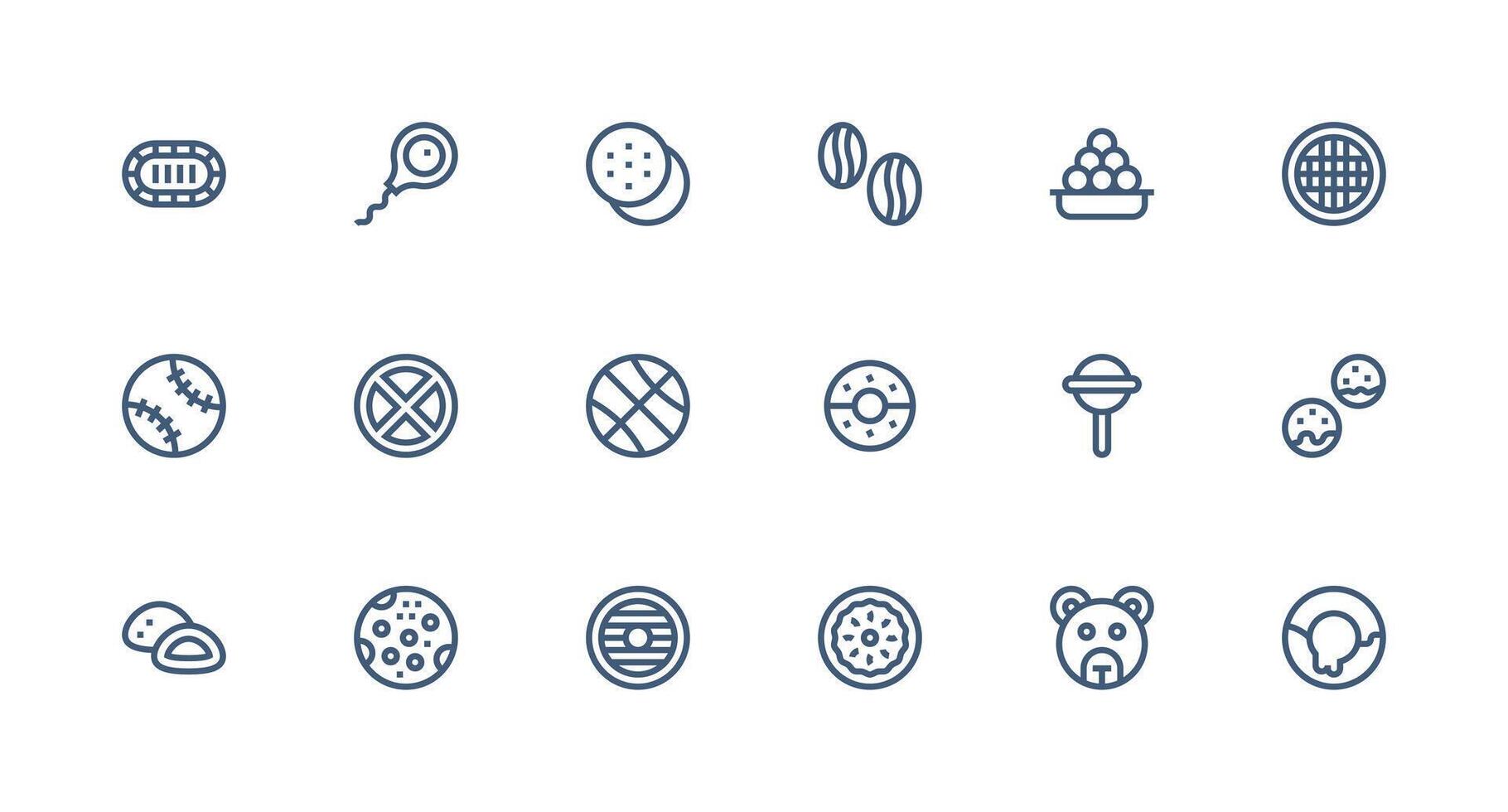 Strong Stroke Line Icons from Round Set with 18 Vectors Complete Icon Set for Mobile Apps