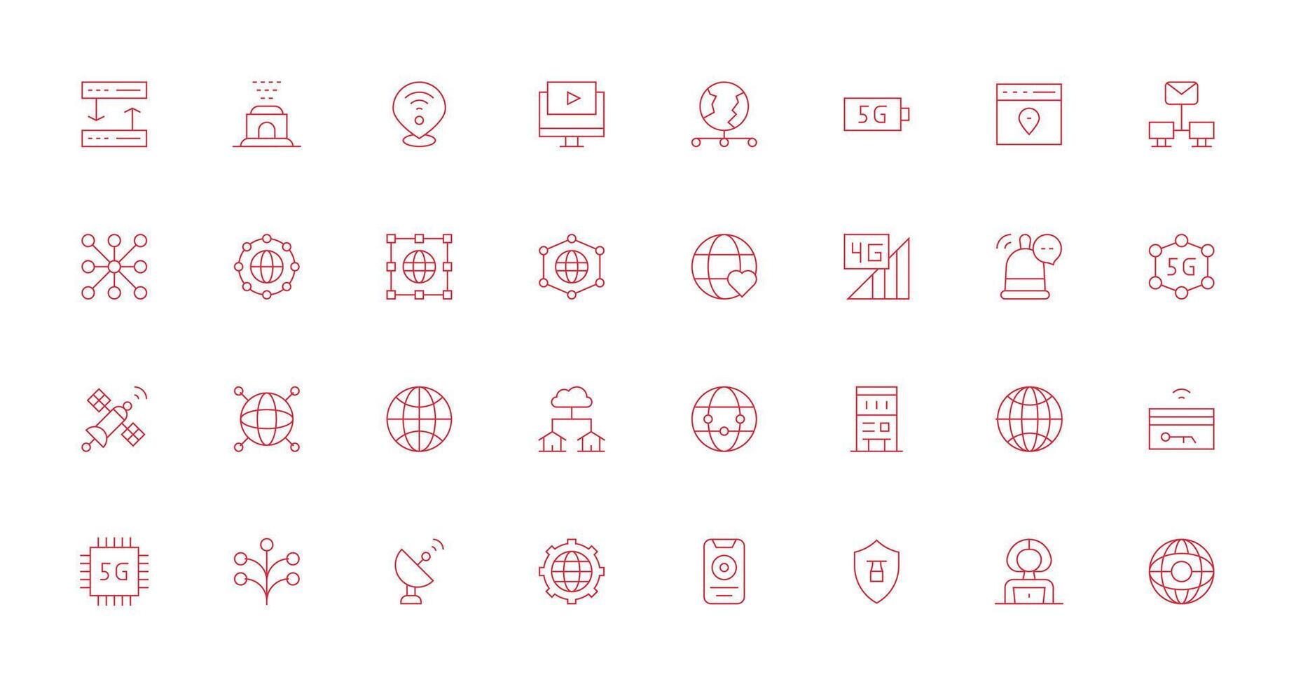 32 Thin Line Designs for Internet Icons UI and UX Focused Icon Collection vector