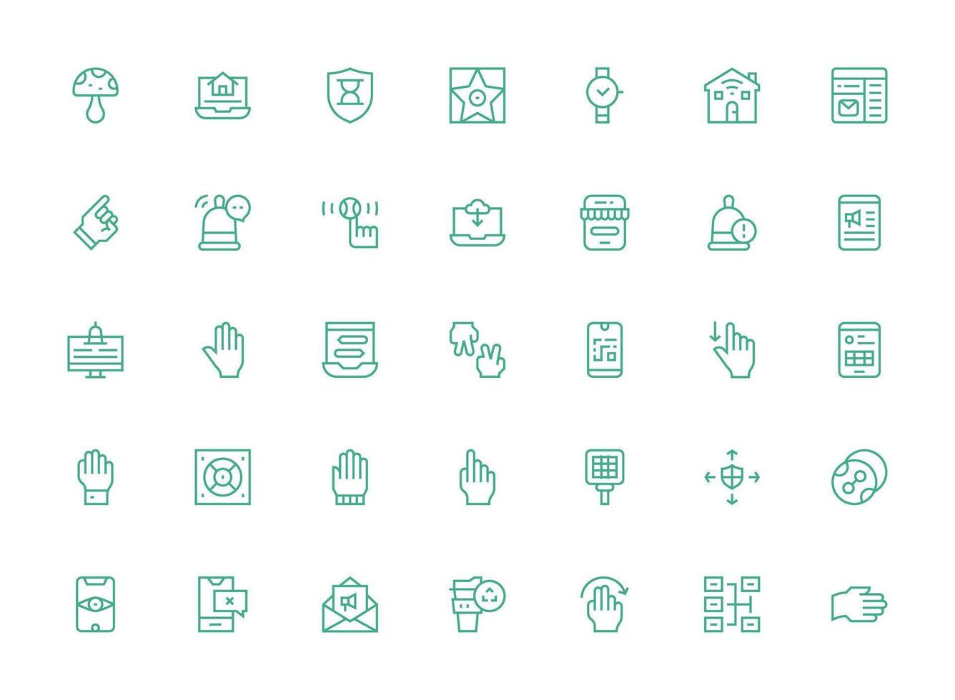 App featuring 35 Icons in Regular Clean Line Design Clean Icon Collection for Web Use vector