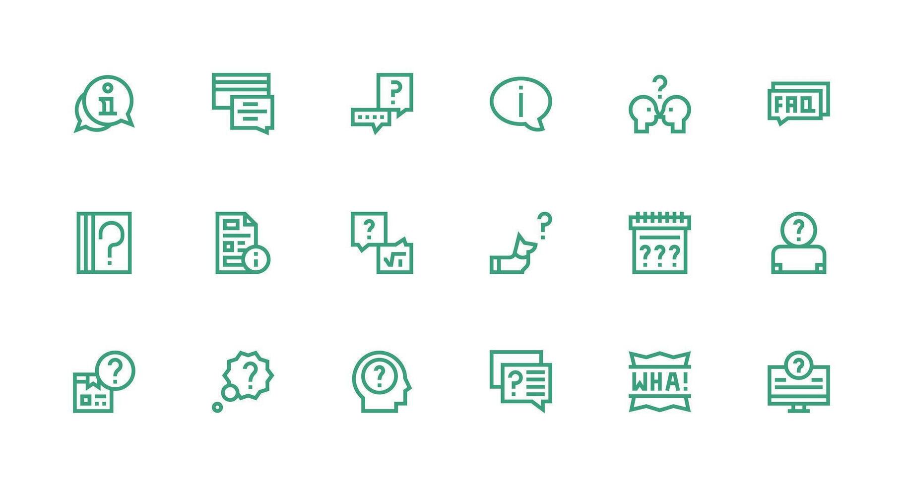 Clarification Icon Collection with 18 Strong Stroke Line Designs Clean Set for Layout Prototypes vector