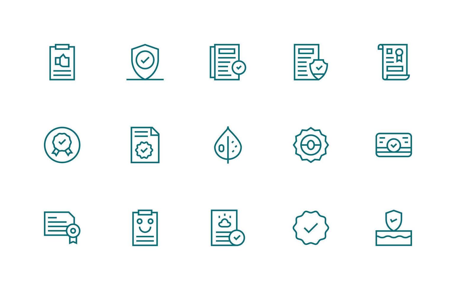 15 Regular Line Style Icons from Compliant Collection Web Icon Collection vector