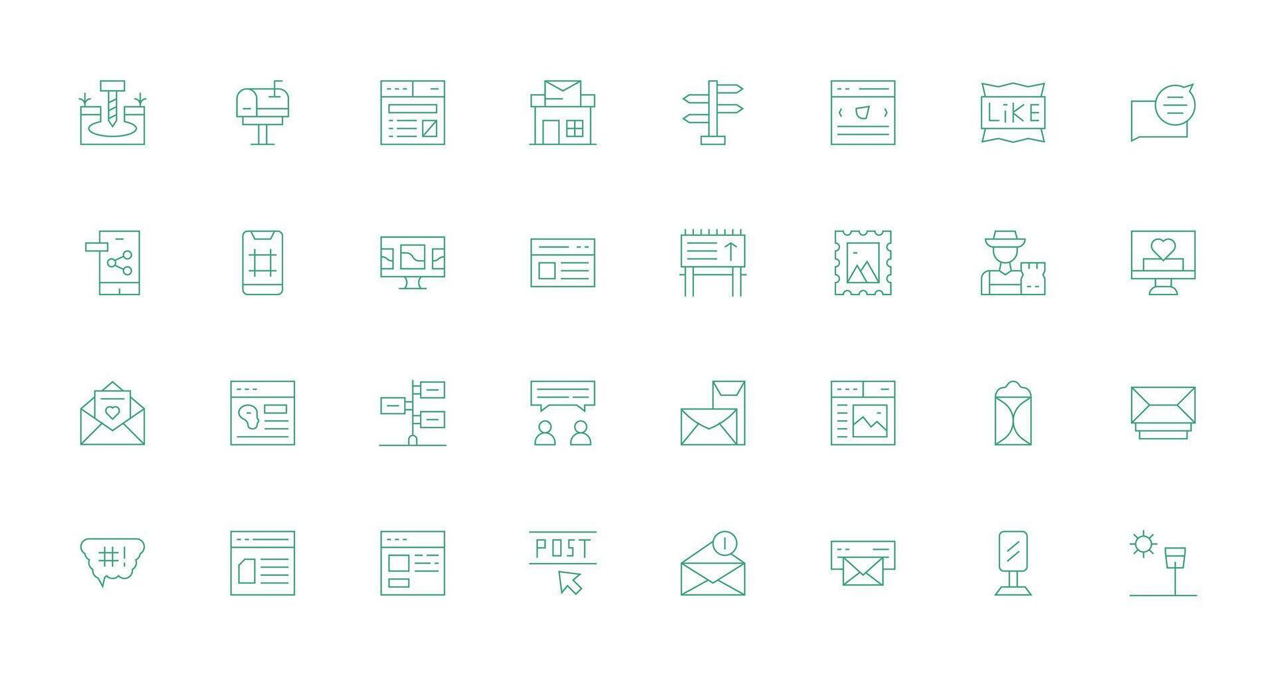 Post featuring 32 Icons in Thin Line Design Multi-Style Icons for Creative Projects vector