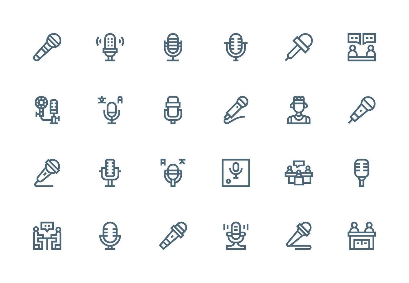 Interview Icon Collection with 24 Thick Line Line Designs Web Icon Collection vector