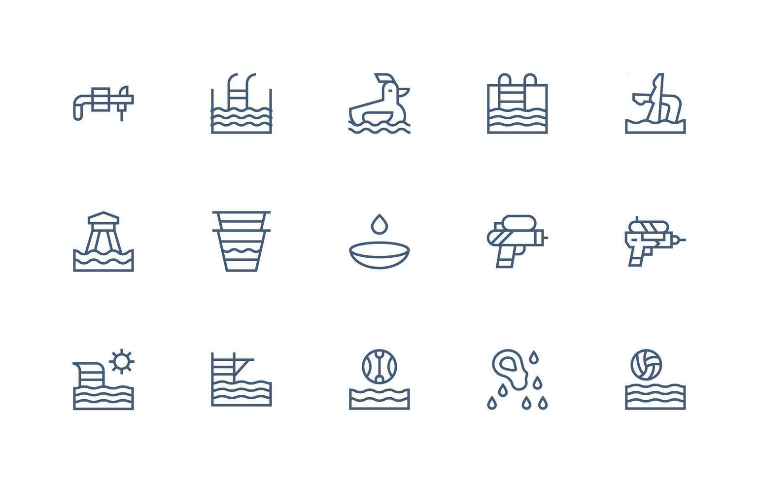 Splash featuring 15 Icons in Regular Line Design Fully Editable Icon Set for Web vector