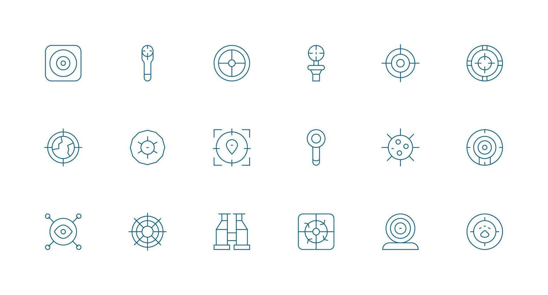 Scope Icon Set with 18 Minimal Line Graphics Clean Icon Set Icon Pack for UI Projects vector