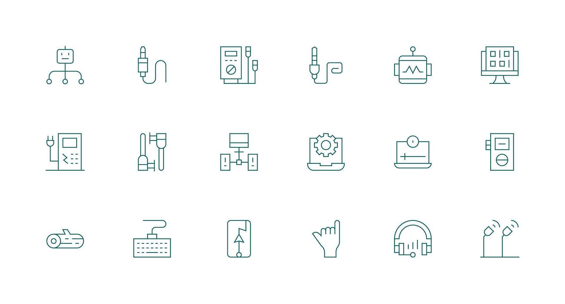 Minimal Line Icons from Device Set with 18 Vectors Theme-Based Icon Pack
