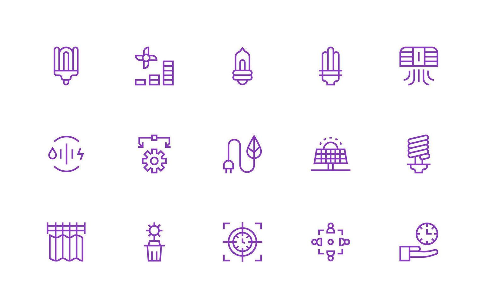 15 regular línea estilo íconos desde eficiente colección web icono colección vector