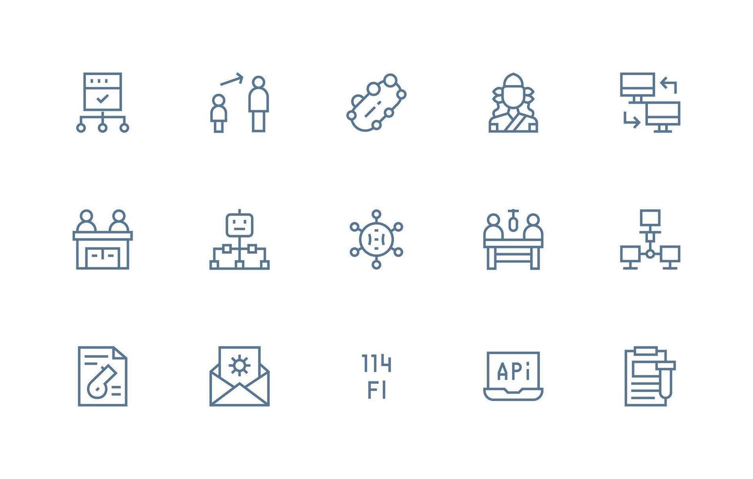 15 Protocol Icons in Regular Line Aesthetic Interface Icons for Daily Use vector