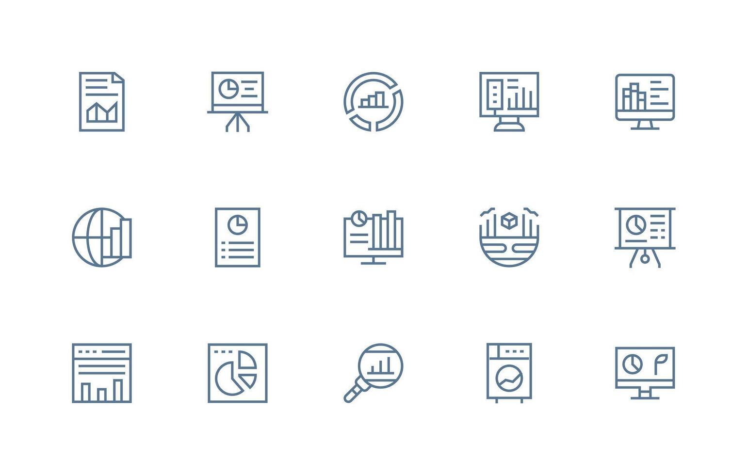 Regular Line Icons from Trends Set with 15 Vectors Responsive Icon Set for Flexible Layouts
