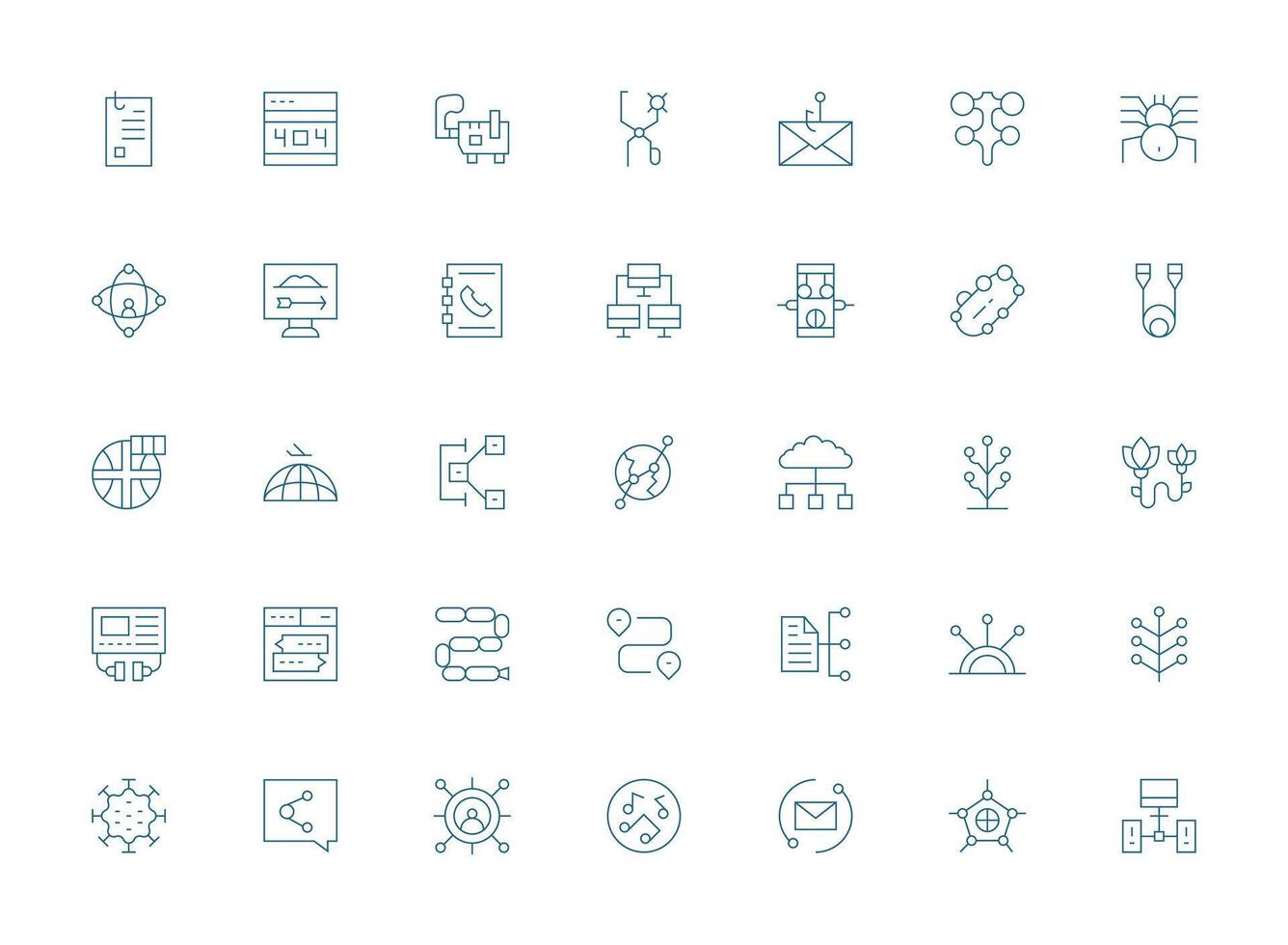 Light Line Style Link Icons with 35 Vectors Scalable Icons for Cross-Platform Interfaces