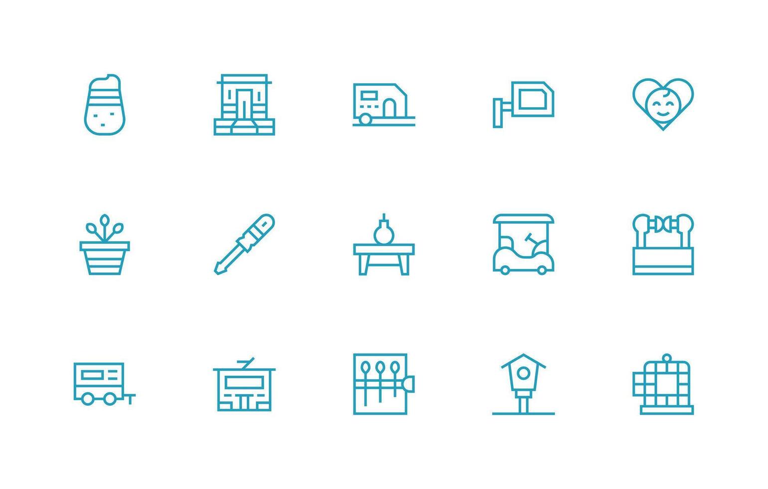 15 Icons for Small in Regular Line Format Scalable Icon Pack vector