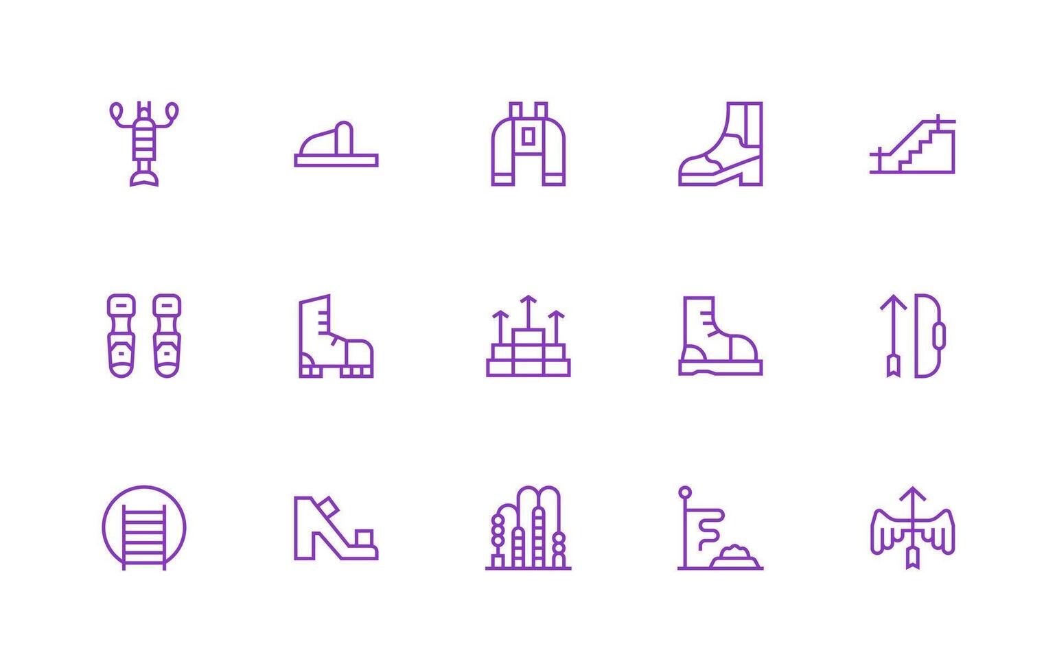 Regular Line Icons from Climbing Set with 15 Vectors Detailed Icon Collection for Design Systems