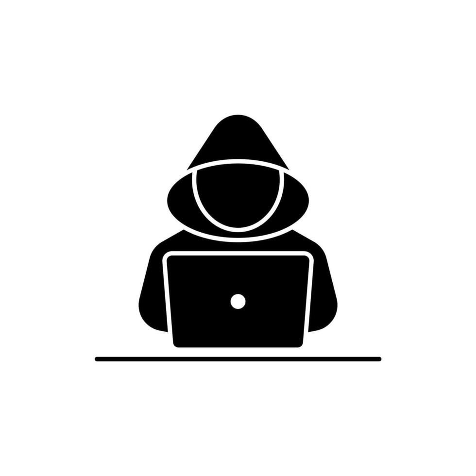 Icon a Hacker, isolated against a clean background. vector