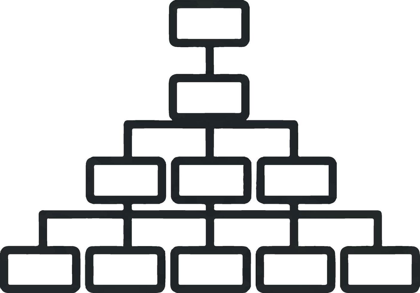 An organization chart with multiple boxes vector