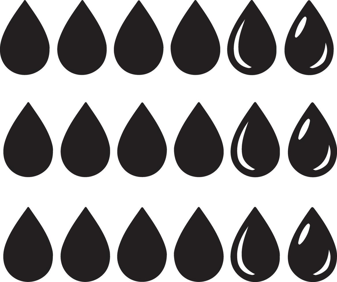 Black water drops in a row offer a clean and modern graphic element for creative projects and visual designs vector