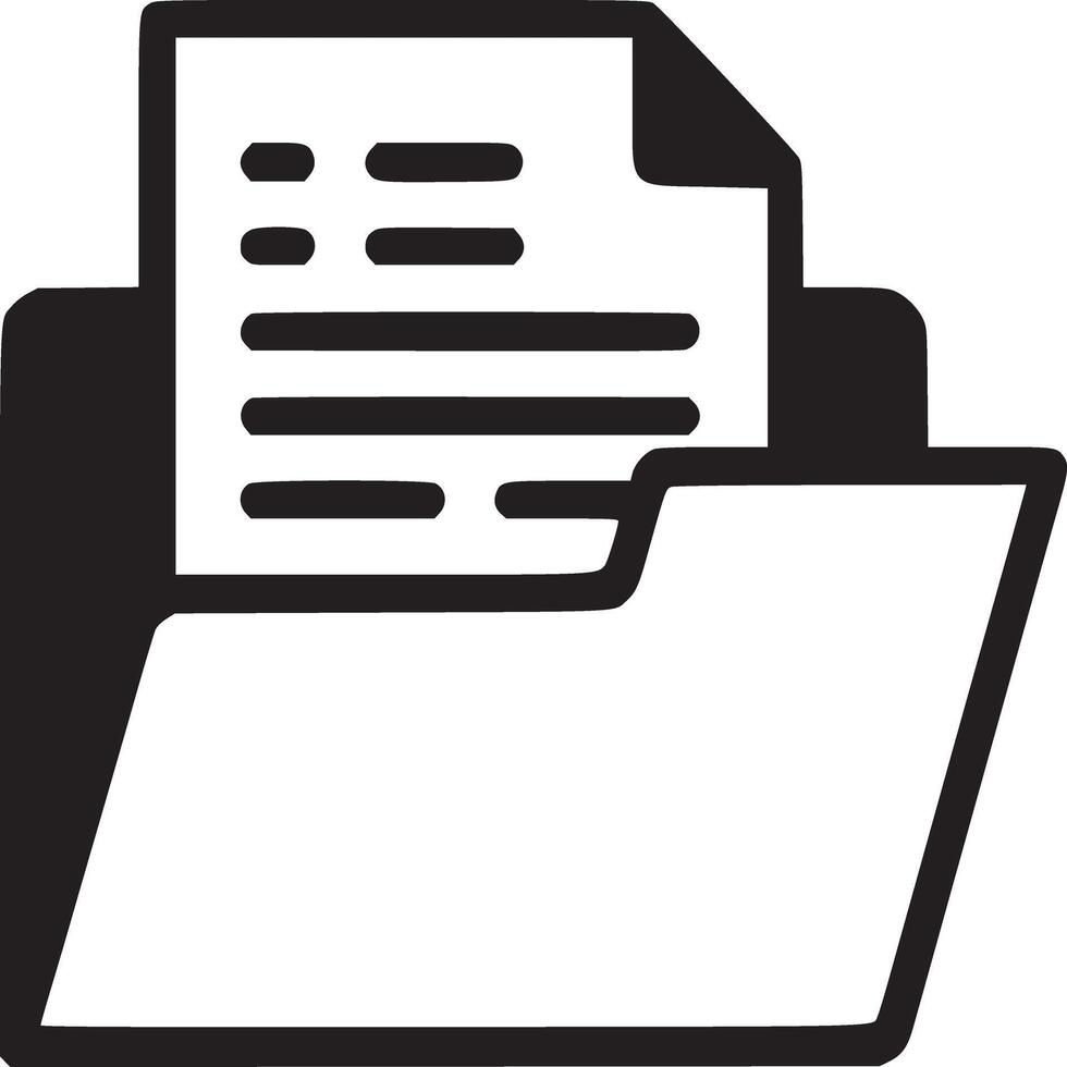 Icon of Open Folder with Document Representing File Management vector