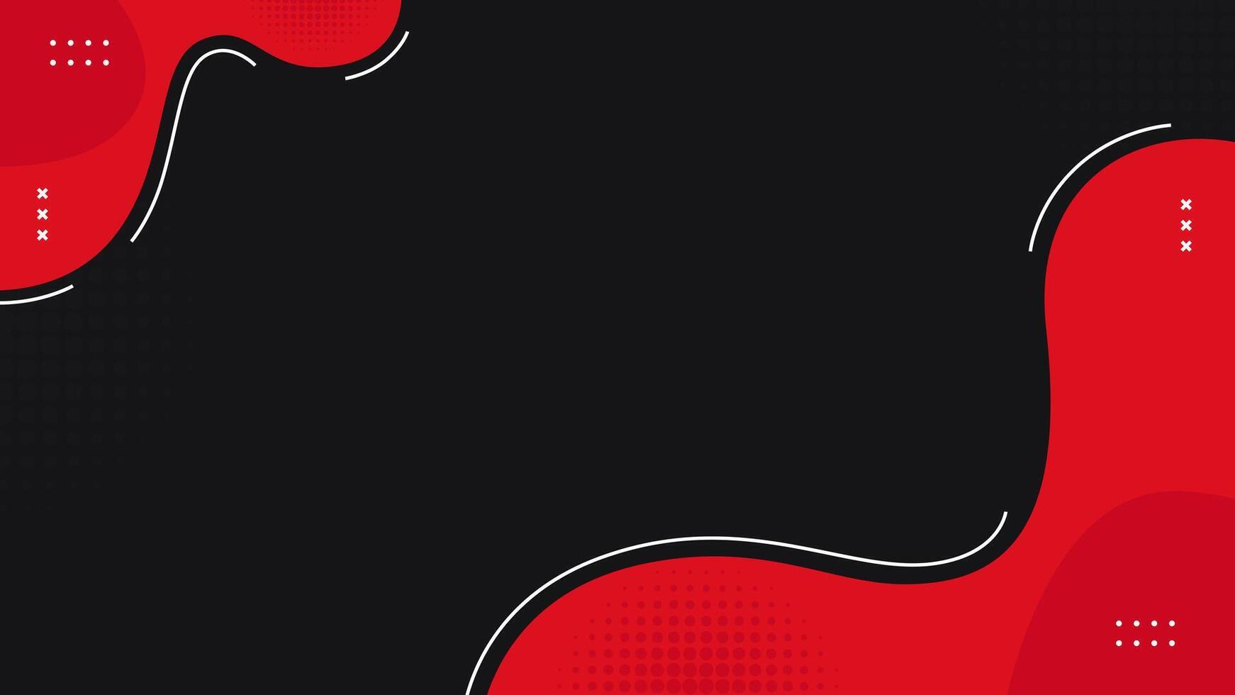 Abstract wavy black and red on black horizontal background with minimalist design and some copy space for text. vector