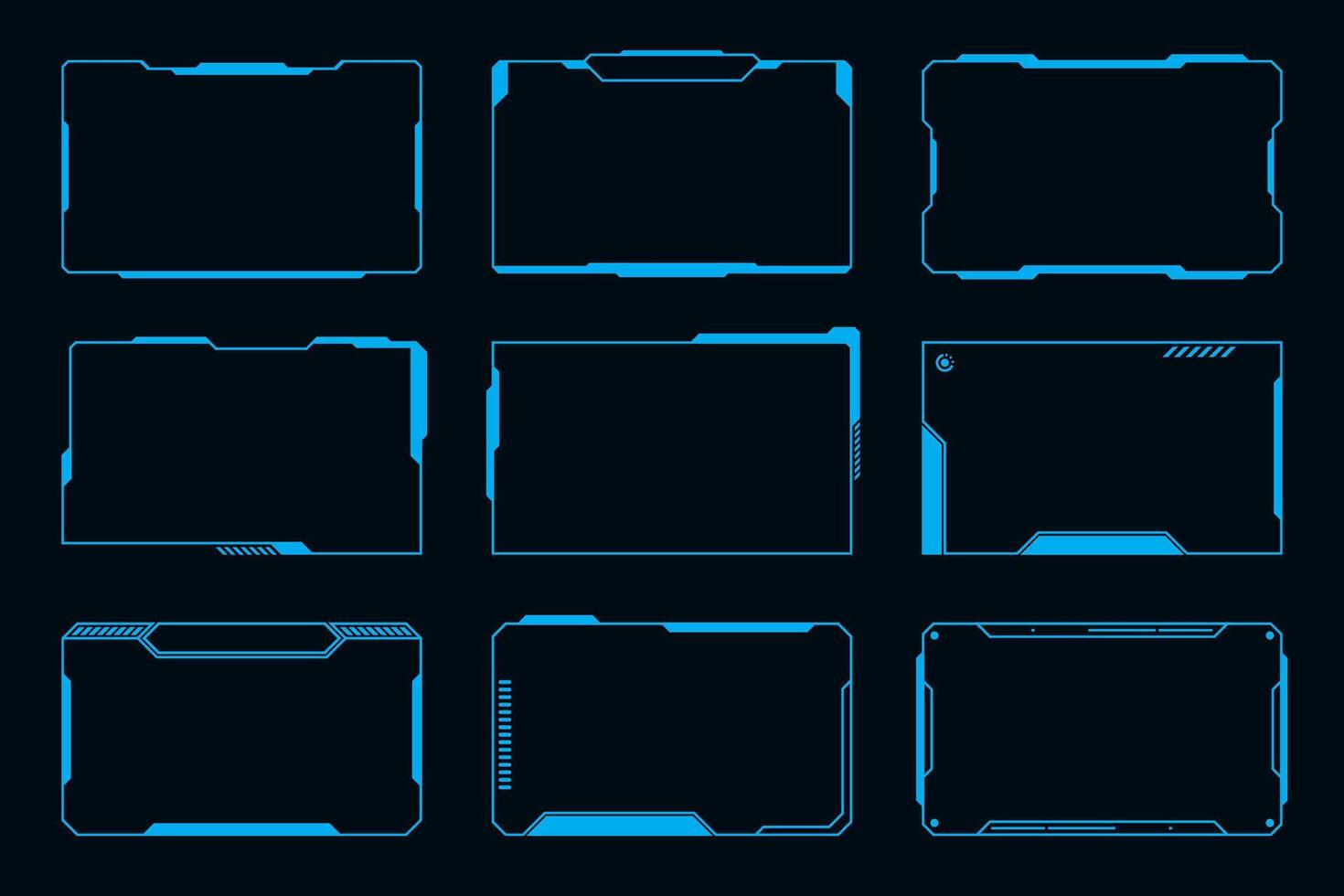 Technology futuristic frame HUD interface cyberpunk design element vector